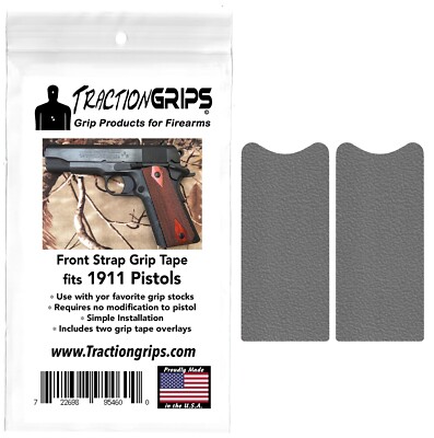 Tractiongrips gray rubber grip tape for full size 1911 grips front strap