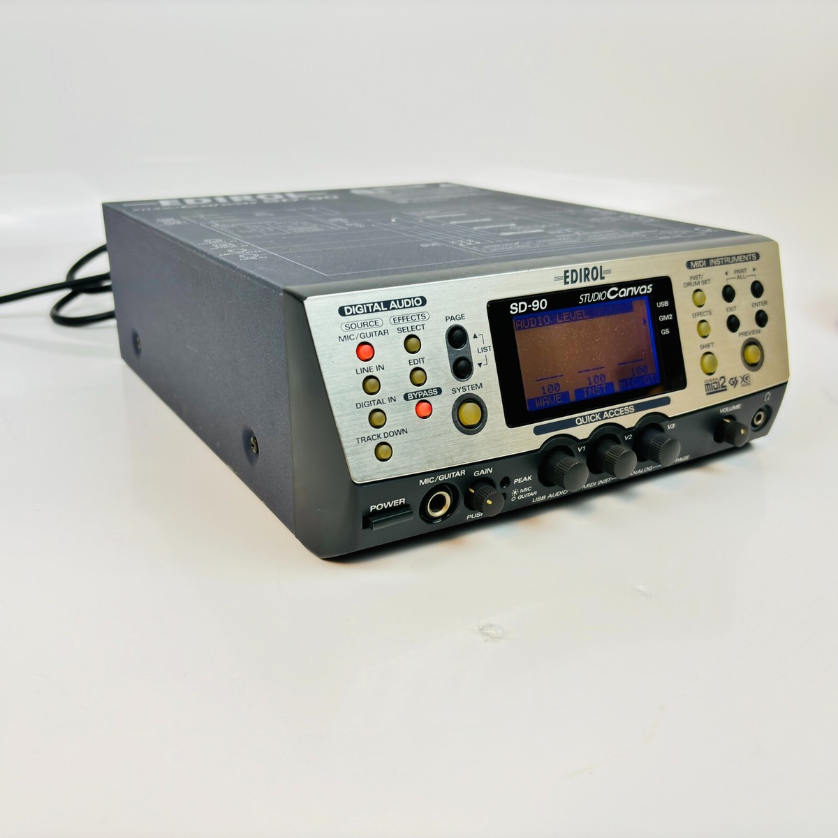 Roland Edirol Studio Canvas Sd-90 Midi Gm2 Synthesizer Half Rack