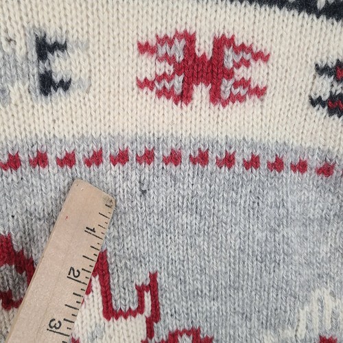 Vintage Woolrich Men's Large Wool Fair Isle Nordic Pattern Sweater Flaw - Picture 3 of 9