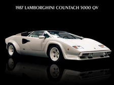 1987 Lamborghini Countach 5000 QV NEW Metal Sign: 12 x 16" Ships Free