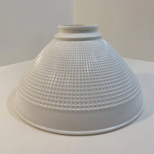 Vintage Waffle Milk Glass Torchiere Lamp Shade 9 7/8” W x 5 3/8" H