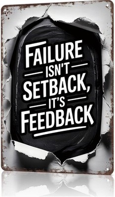 Vintage Failure Is Feedback Motivational Tin Metal Signs Home Décor 8x12