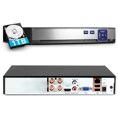 H.265+ 4CH/8CH/16CH DVR for Security Camera System 1080P Recorder with 1TB HDD