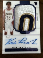 Kira Lewis Jr. 2020 Panini National Treasures Purple Mem Auto Signatures 1/8
