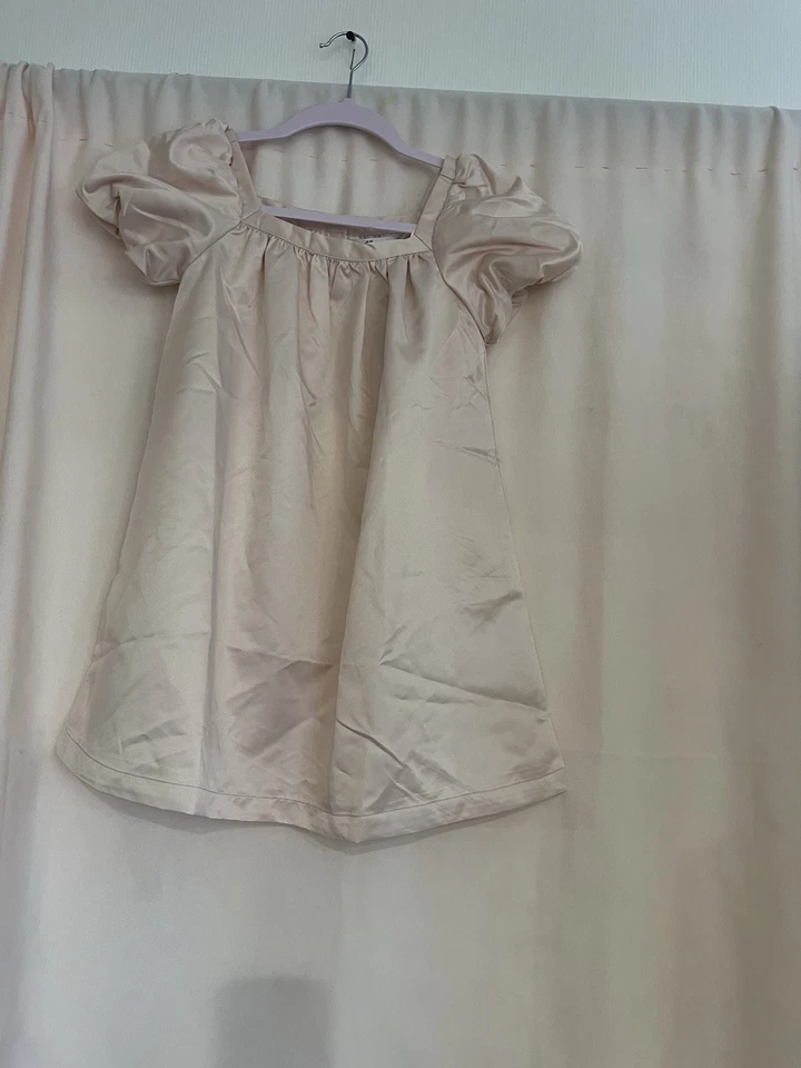 Balloon-sleeved Satin Dress - Visitar Light pink - Kids | H&M US Size 6x - Image 2 of 4