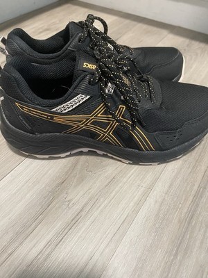 ASICS Gel Venture 9 Waterproof Ortholite Black Orange Women s size 8