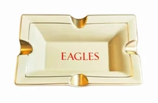 Eagles Band 4 Rest Ashtray by Vibee Tan Cream Gold Tone Trim Collectable Cigar