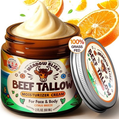 Beef Tallow for Skin - Moisturizer Cream - 100% Grass Fed - Whipped Beef Tall...