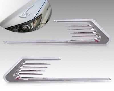 2 Pcs Car Front Hood Bonnet Vent Air Flow Intake Scoop Side Fender Self Adhesive