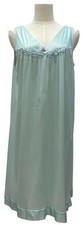 Vintage Vanity Fair Coloratura Nightgown Womens M Aqua Nylon 30-107 Slip Dress