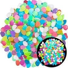 350 PCS Luminous Stones - Mixed Color Glow Rocks Decorations DIY Decorative Pebb