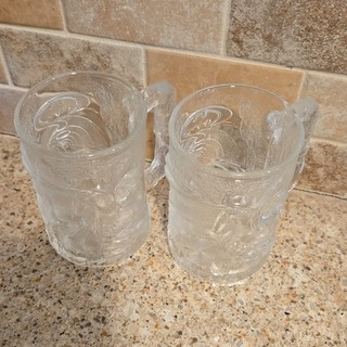 McDonald's Batman Forever Glass Mugs Set of 2 Clear 1995