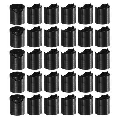 30pcs PP Plastic Disc Top Caps 20/410 Replacement Press Caps Black