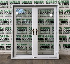 MODERN WIDE FRENCH DOORS WHITE UPVC DOUBLE GLAZED EXTERNAL PLASTIC PVCU