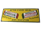 Vintage Wrigley Chewing Gum Sign - Porcelain Spearmint Advertising Gas Pump Sign