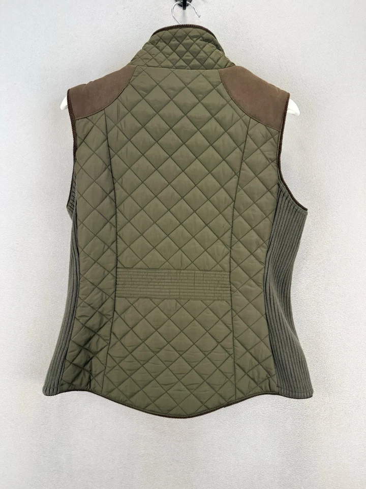 Gallery Weekend Mujer Talla M Verde Oliva Acolchado Tejido Lateral Cremallera Completa Chaleco Chaqueta Foto 2 de 4