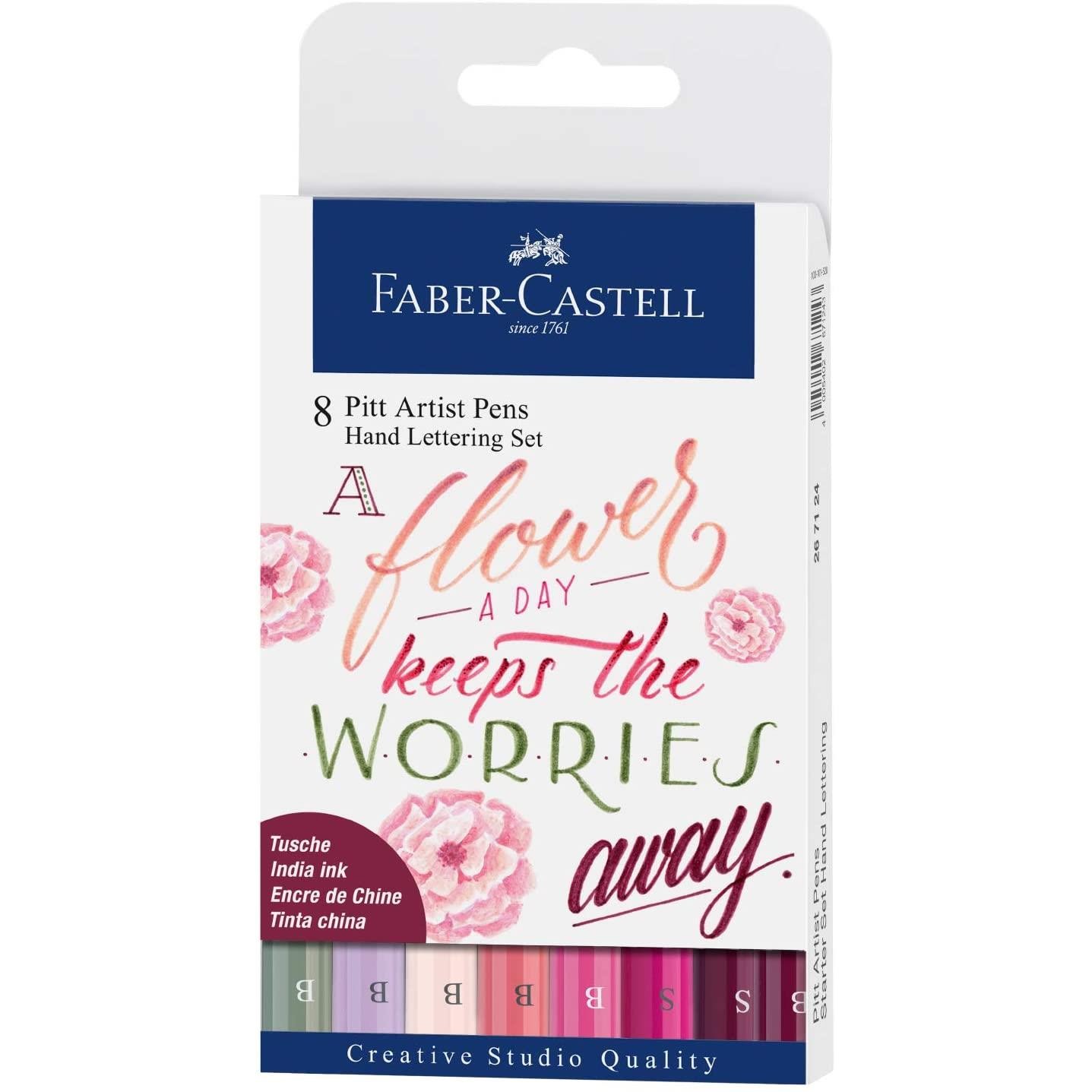 Feutres Pitt Artist Pen Faber-Castell coffret 8 pièces encre de Chine haute résistance