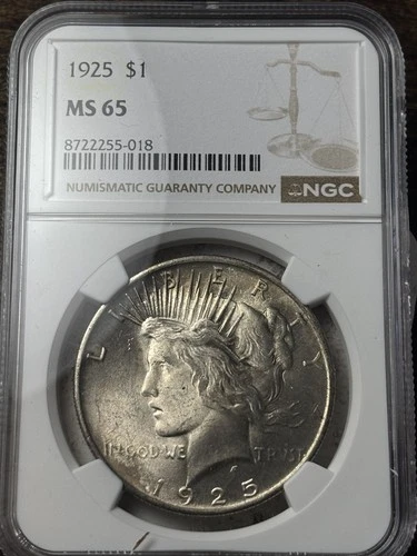 1925 $1 NGC MS-65 Peace Silver Dollar