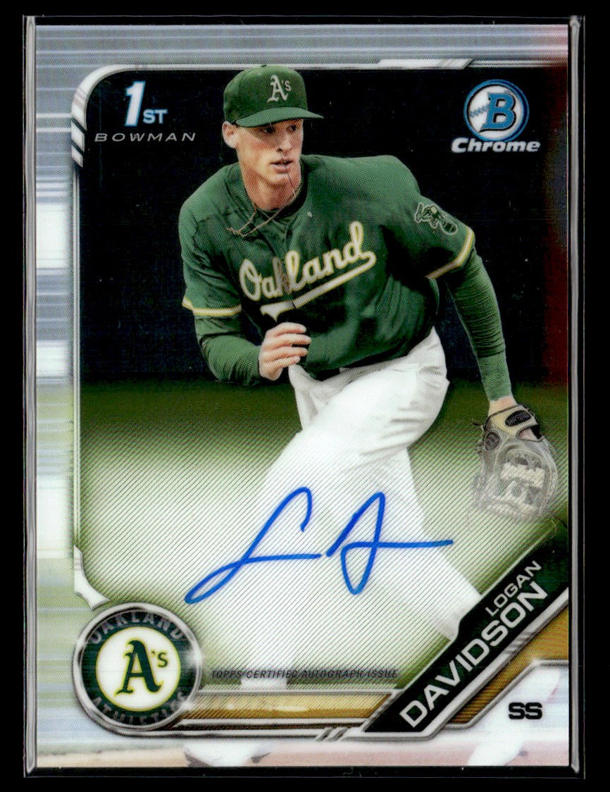 2019 Bowman Draft Logan Davidson Chrome Draft Pick Autographs auto card