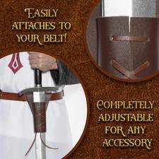Sword Frog - Costume Accessory Adjustable Brown Faux Leather Halloween
