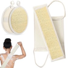Natural Loofah Back Scrubber for Shower, Exfoliating Body Scrubber Loofah Set...