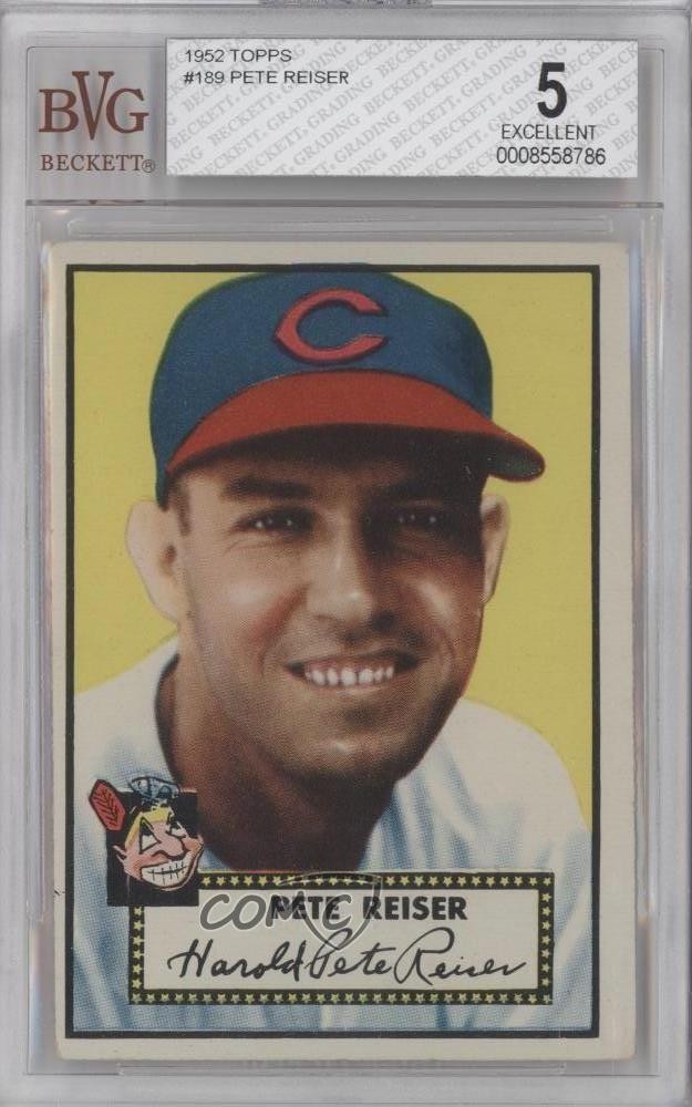 1952 Topps Pete Reiser (White Back) #189 BVG 5 0q3