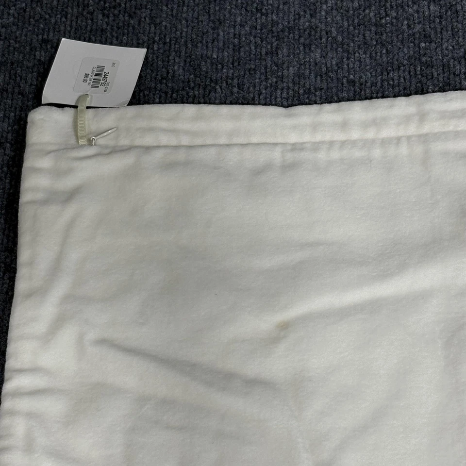 2 Williams Sonoma Home Claire Ikat Embroidered Linen Lumbar Pillow Covers 14x22 - Image 3 of 4