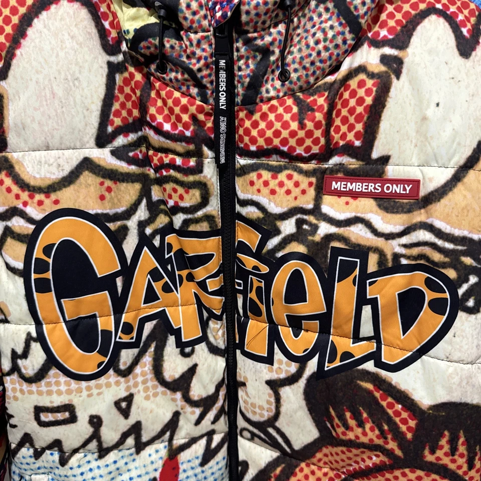 Members Only Garfield Puffer Coat Jacket XXL - Image 3 of 4