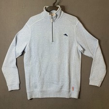 Tommy Bahama Tobago Bay 1/4 Zip Sweatshirt Men's Small Blue Pullover Comfort