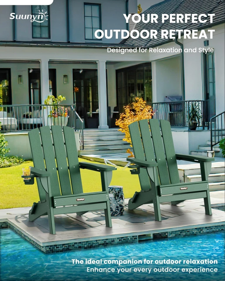 Silla plegable Adirondack, sillas de fogata HDPE para todo tipo de clima, plástico Adirondac... Foto 2 de 4