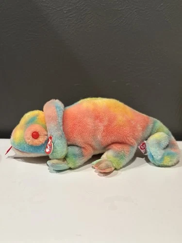 1999 TY Original Beanie Buddy Rainbow Chameleon 14” Babies Buddies Vintage Tags