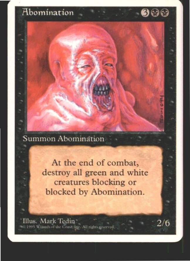 Abomination Uncommon Fourth Edition Magic: The Gathering Lightly Played