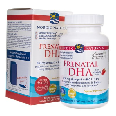Nordic Naturals Prenatal DHA 830 mg strawberry flavor 90 Kaps