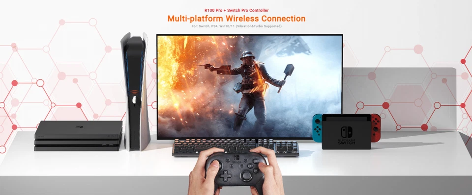 Adapex R100 Pro Wireless Adapter Gamepad Converter for PS4/PS5/PC/Switch - Image 4 of 4