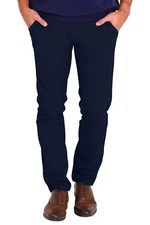 Mens Chino Stretch Pants Slim Fit Casual Cotton Skinny Trouser Dress Pants 30-40