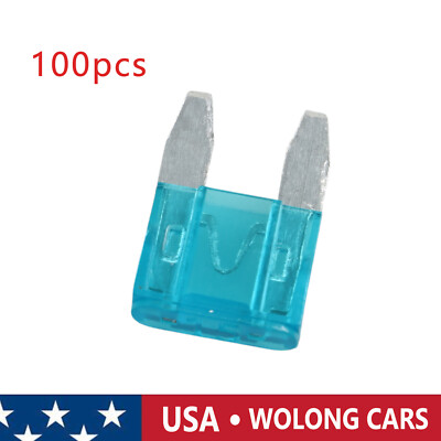 Pack of 100 ATM 15 Amp Mini Blade Style Fuse for Cars Trucks Boats 12 Volt