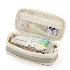 Large Capacity School Pencil Stationery Zipper Pocket Office Storage V7L3