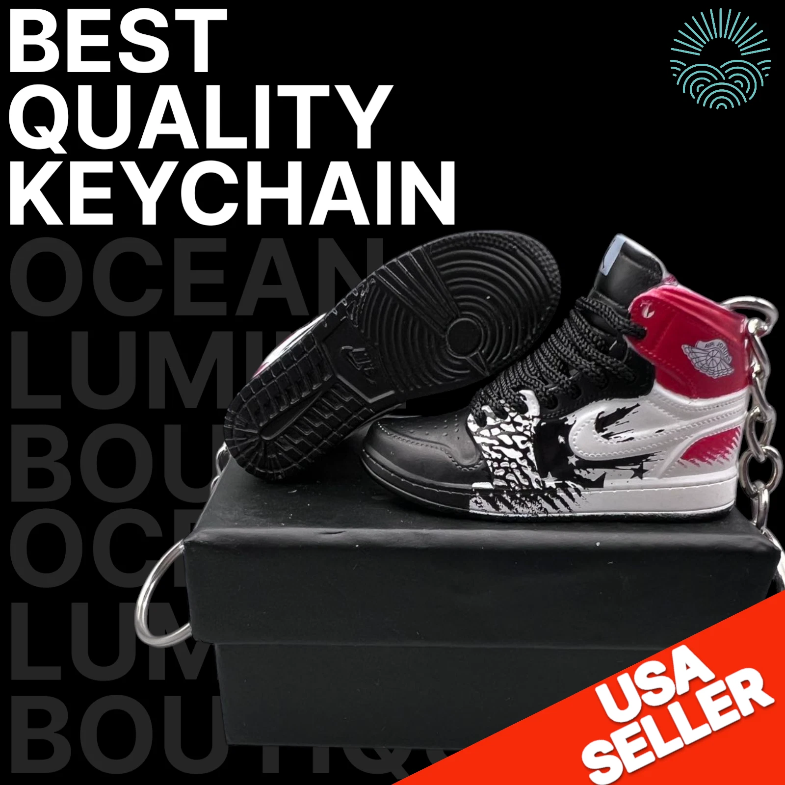 Porte clés Mini Baskets Air Jordan 3D, Baskets Basket de Collection, Options Boîte