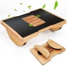 Wood Foot Rest for Under Desk at Work Ergonomic Foldable Footrest with Roller...