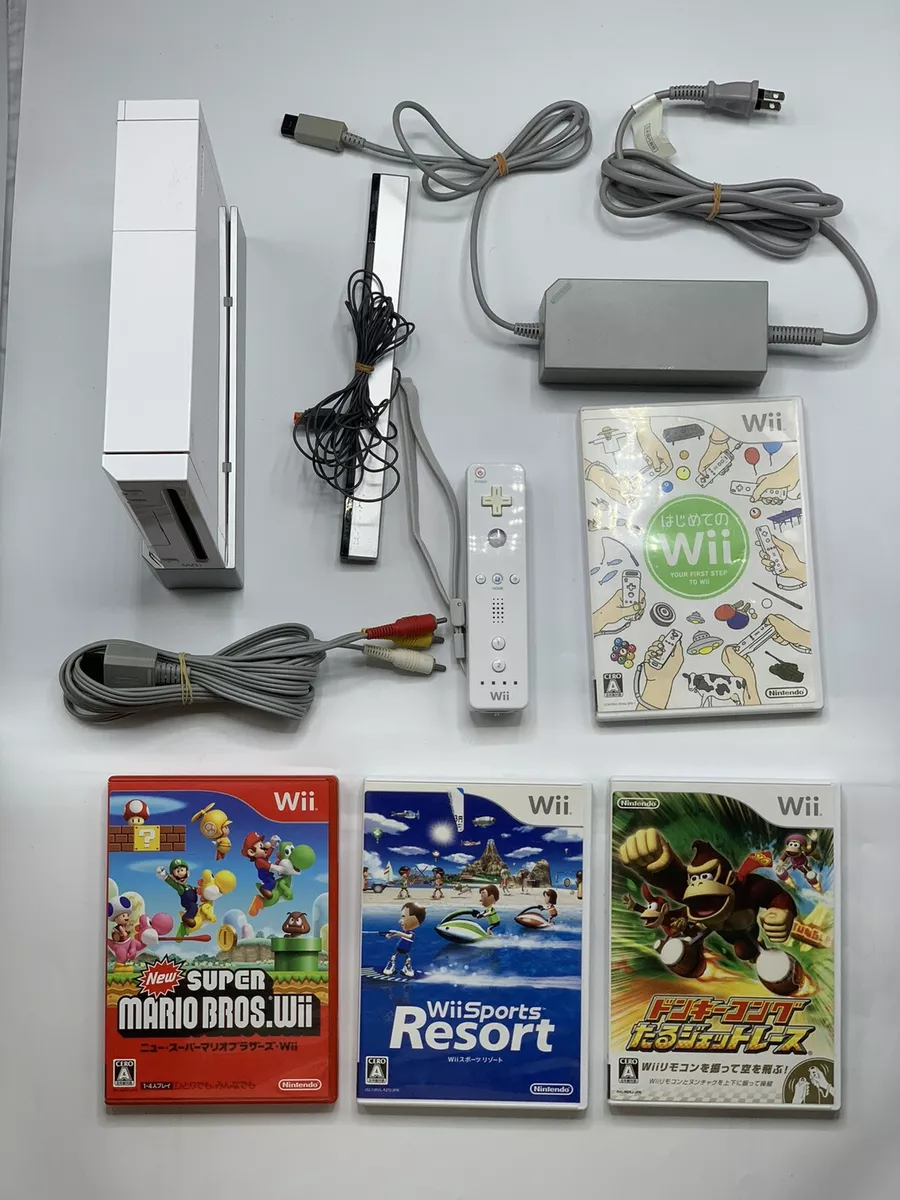 Nintendo Wii CONSOLE SUPER MARIO BROS SPORTS BUNDLE 4 GAMES SYSTEME