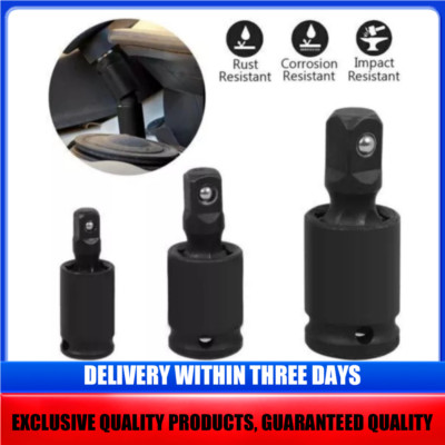 Impact Universal Joint Socket Swivel Set 1/4'' 3/8'' 1/2'' Drive Sockets Tool 3Pc