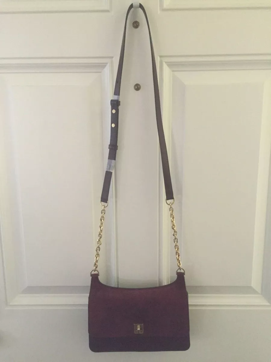 Michael Kors Natalie Medium Chain Messenger Bag Plum NEW NEVER
