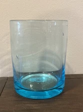 Blenko Aqua Blue 8121s 1981 Large Tumbler Vase Vintage Turquoise Nice Rare!