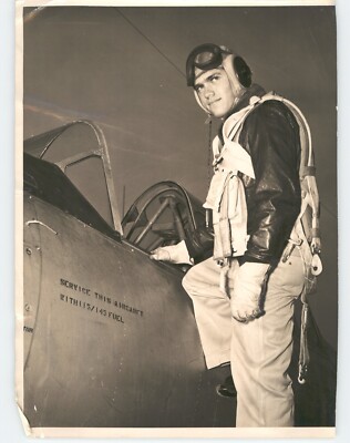 Sam Rosenfeld Pilot SAM ROSENFELD SNJ Plane on Aircraft Carrier USS Wright 1948 Press ...