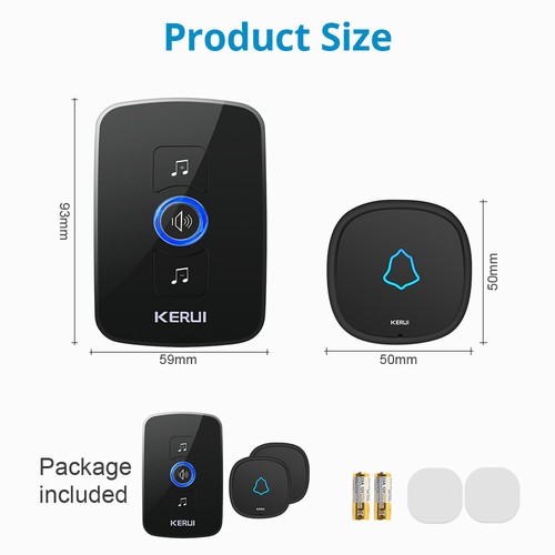 Wireless Door Bells Waterproof Long Range Plug in Home Cordless Doorbell 32Chime - Picture 7 of 15