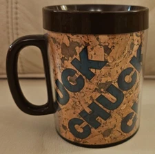 Vintage Mid Century Thermo Serv Insulated Coffee Mug Cup Faux Cork CHUCK
