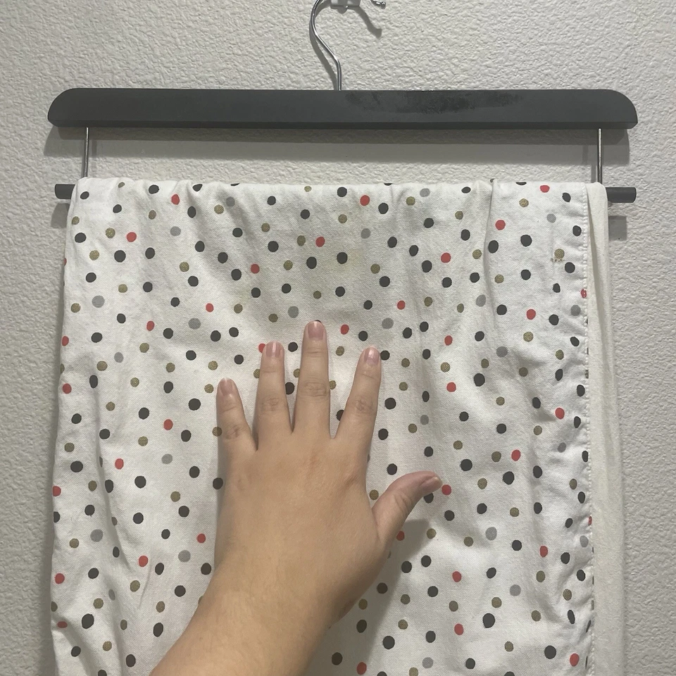 Spring Easter Table Runner 13X69" Cream Polka Dot Pink Stripes Gold Pink Silver - Image 3 of 4