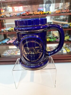 Vintage Stein Beer Mug  Point Pleasant Fire Co.# 1  N.J. 1980s Blue Stein 