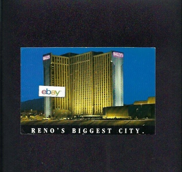 BALLY'S HOTEL CASINO RENO NEVADA AT NIGHT RENO'S BIGGEST CITY POSTCARD