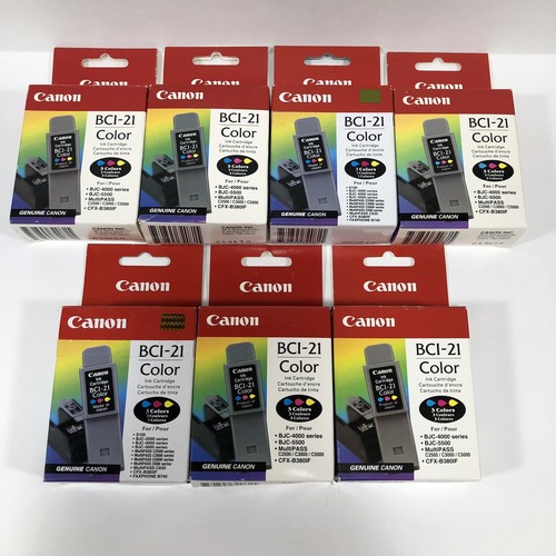 Lot of 7 OEM Genuine Canon BCI21 TriColor Printer Ink Cartridges eBay